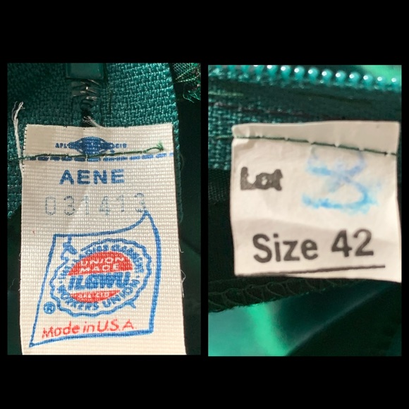 Vintage ILGWU 80/90s Strapless Green Dress 42 - Picture 4 of 4